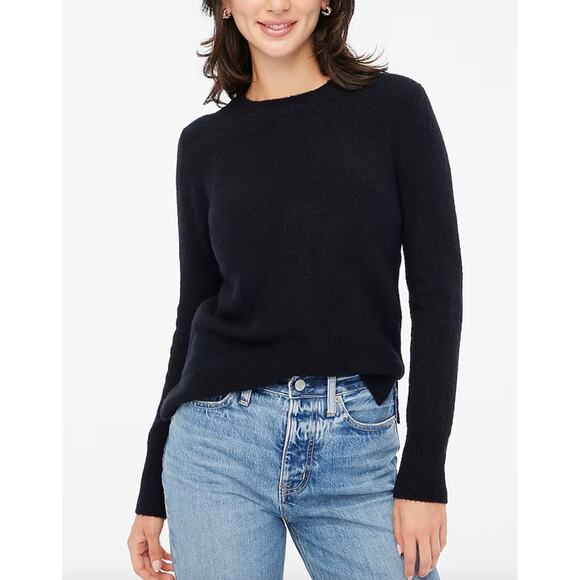 J.Crew Crewneck Sweater Extra Soft Yarn Long Sleeve Minimalist Black XXL NWT - Picture 1 of 10
